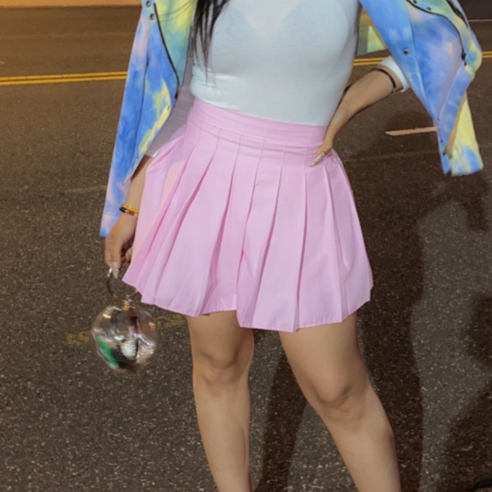 Pink Pleated Women's Skirt